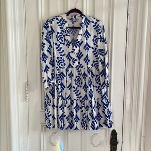 Zara Blue and White Floral Women's Tunic
